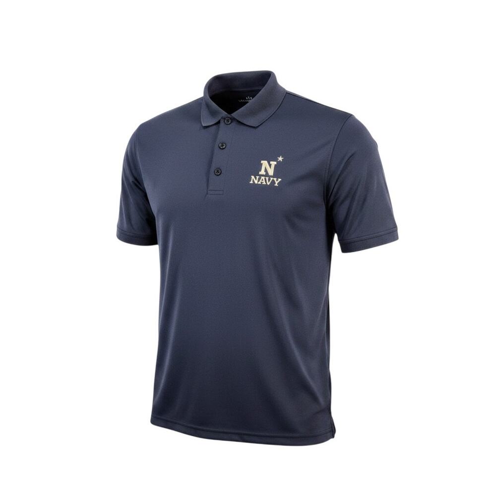 Vansport Men's U.S. Navy Polo Shirt Blue Short Sleeve Size S
